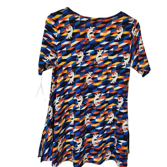 Disney Olaf Frozen Geometric Print Swing Tunic Top Shirt Vacation Cute Comfy S - Picture 2 of 8